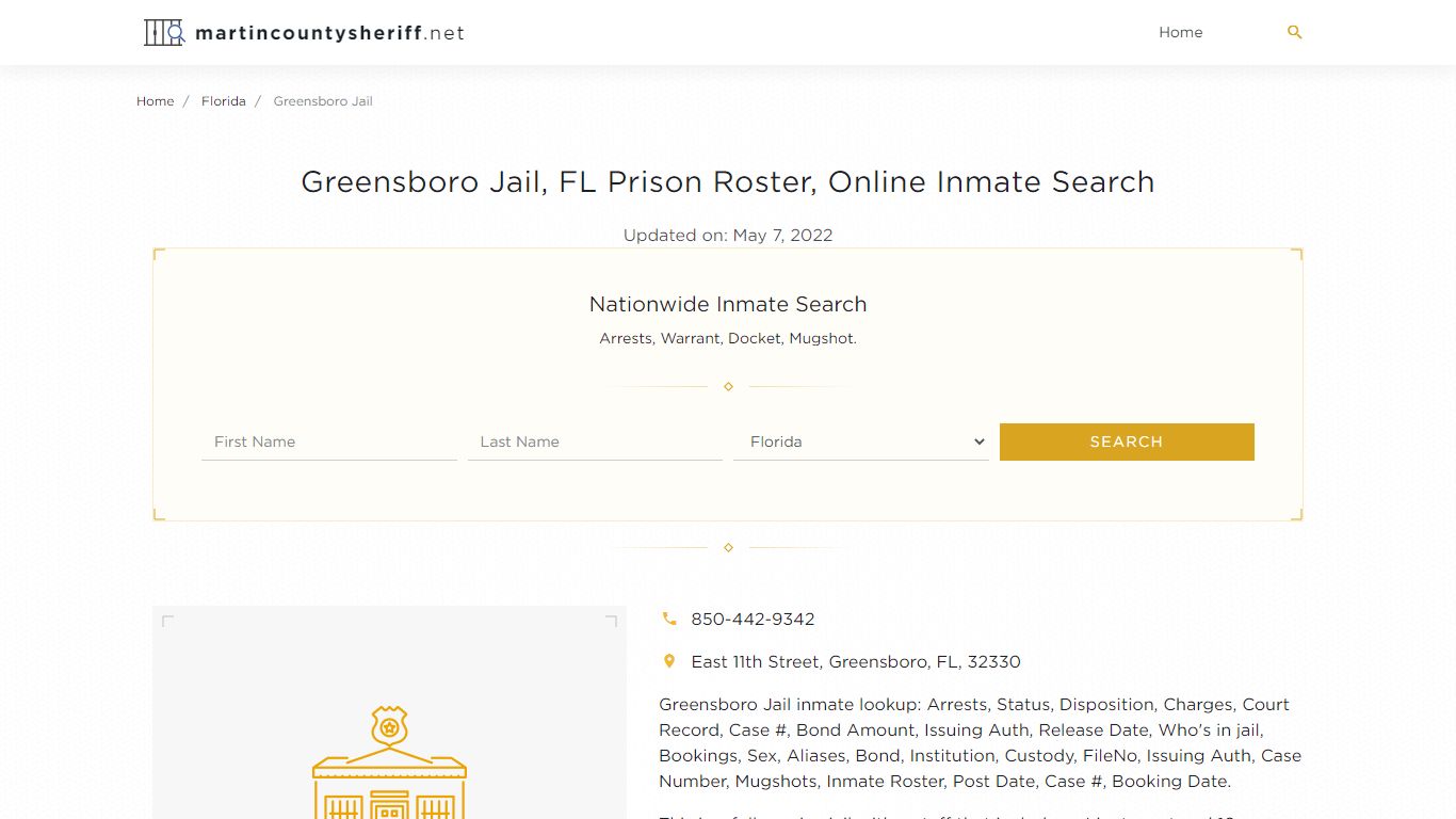 Greensboro Jail, FL Prison Roster, Online Inmate Search ...